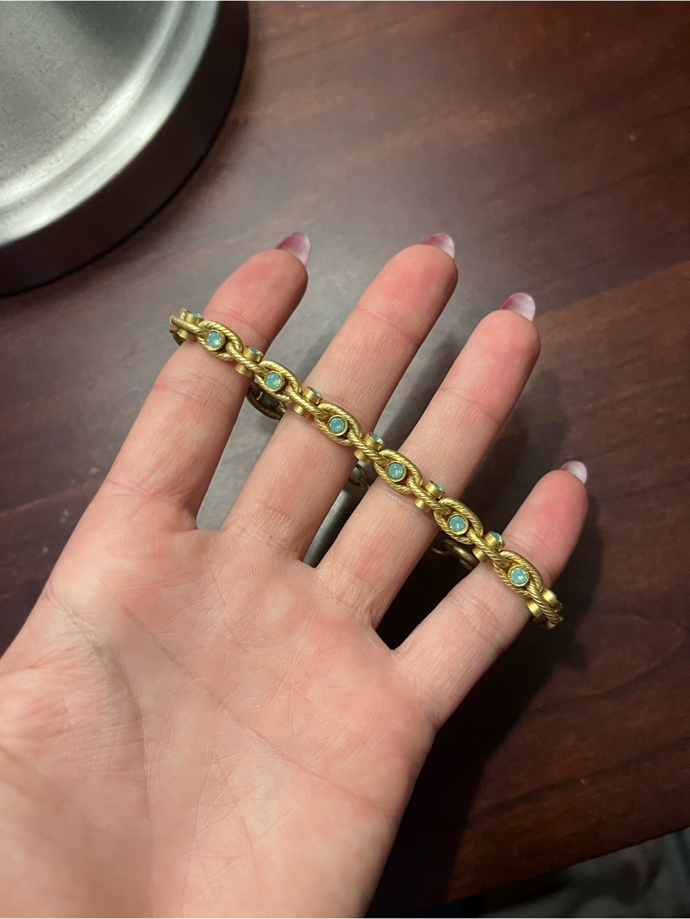 Catherine Popesco FRANCE Gold-Tone Bracelet with Turquoise Accents